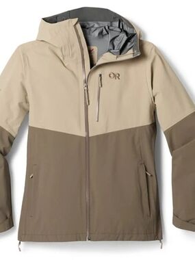 Outdoor Research..... Hooded Rain Jacket - Beige & Brown Two-Tone